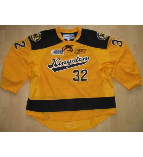 Custom OHL Kingston Frontenacs 2010 pre Hockey Jersey Alternate Yellow